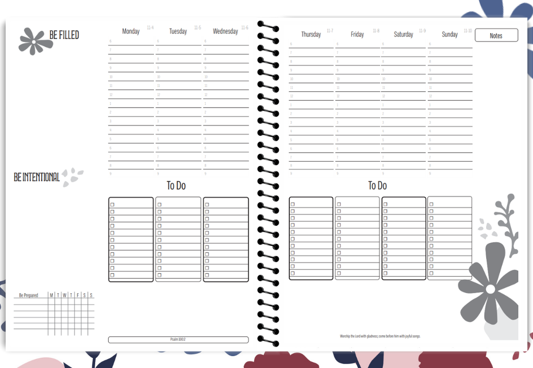 Be Intentional Planner Weekly Layout