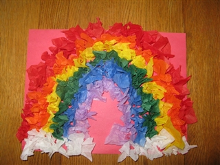 Tissue Paper Rainbow Craft