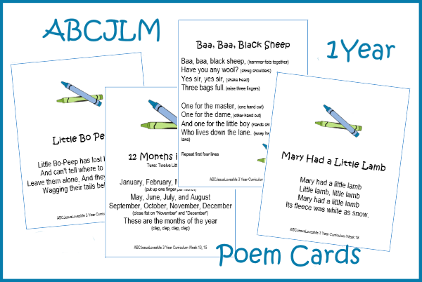 1 Year Poem Cards