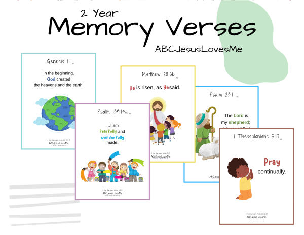 2 Year Memory Verse Cards