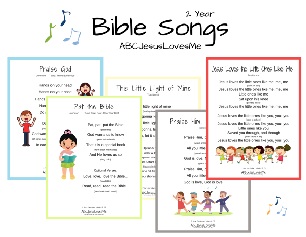 2 Year Bible Songs Packet