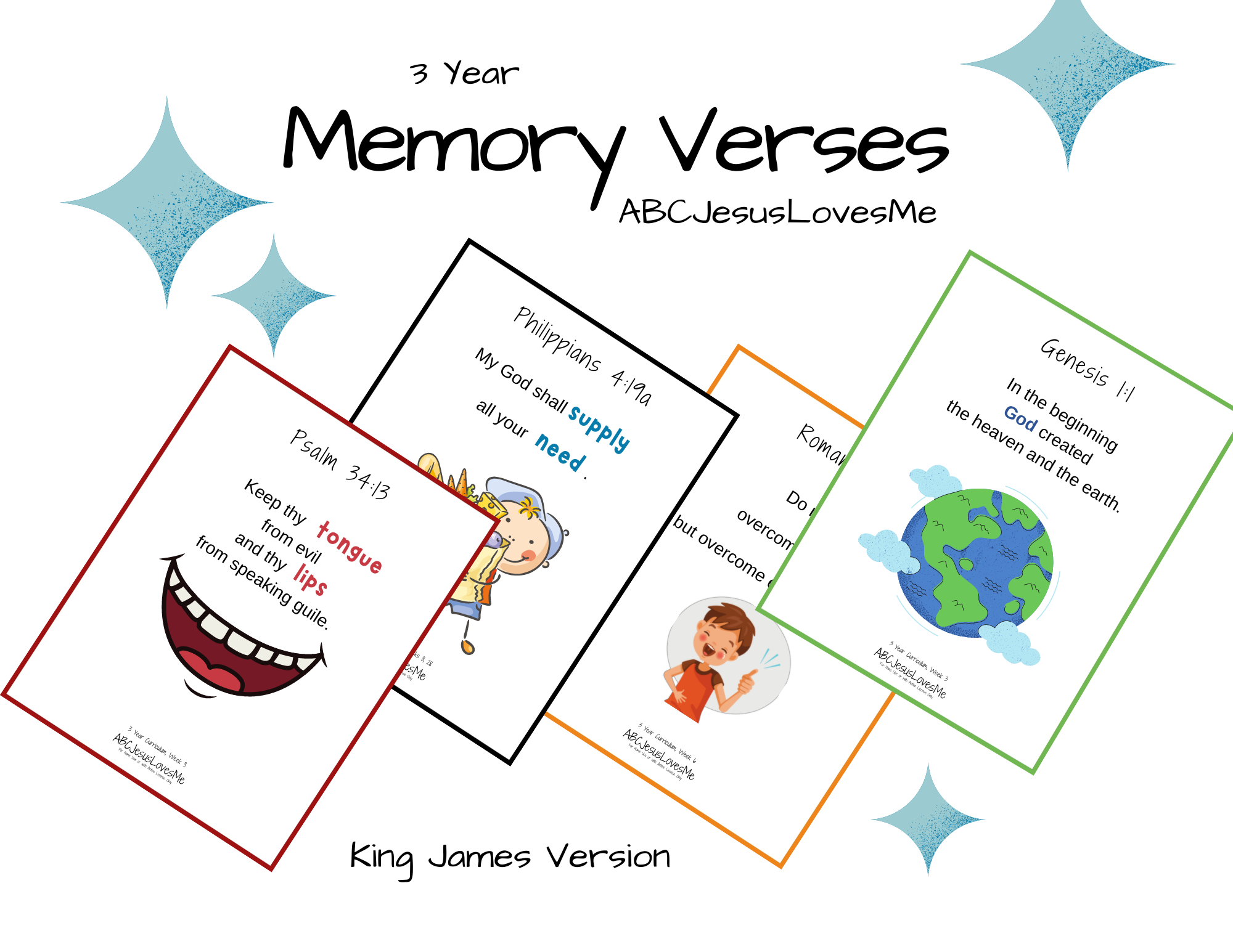 3 Year Memory Verse Cards