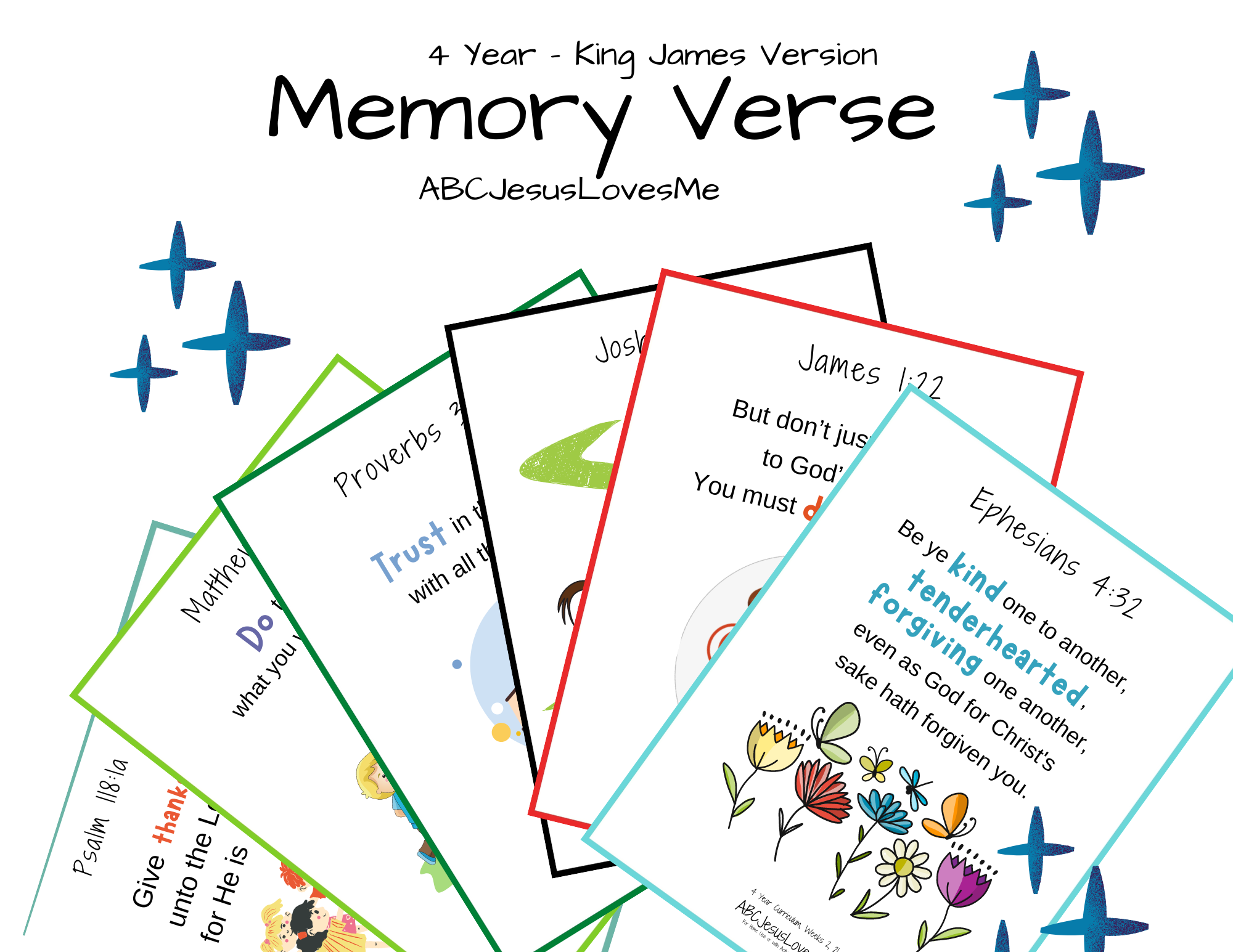 4 Year Memory Verse Cards