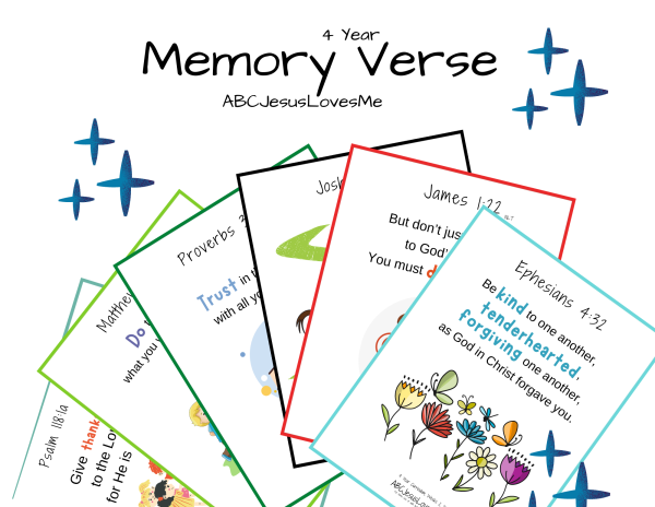 4 Year Memory Verse Cards