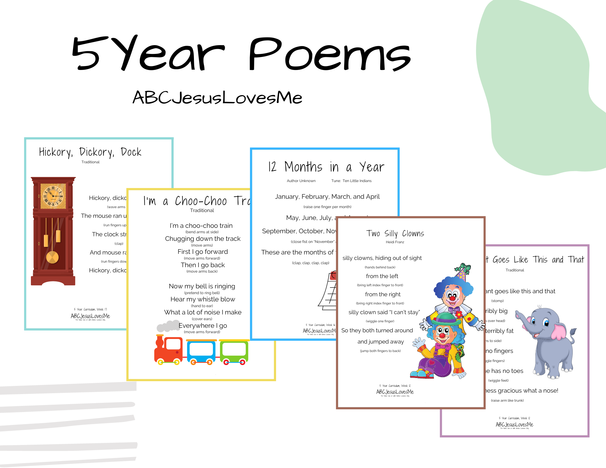 5 Year Poem Packet