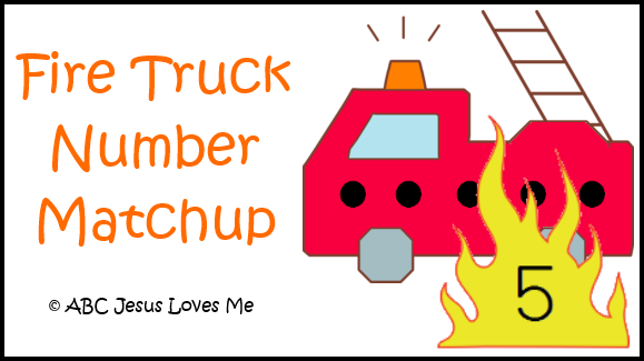Fire Truck Match File Folder Game