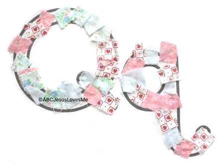 Letter Q Process Art Quilt