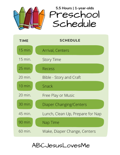 Classroom Schedule for 1-Year-Olds