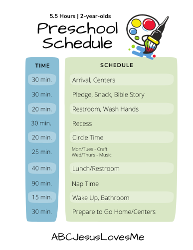 Classroom Schedule 2-Year-Olds