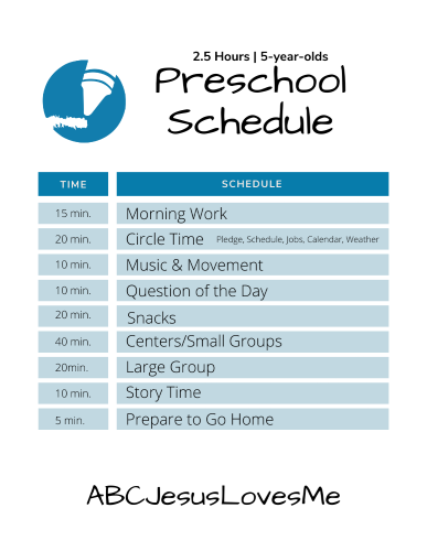 Classroom Schedule 5-Year-Olds