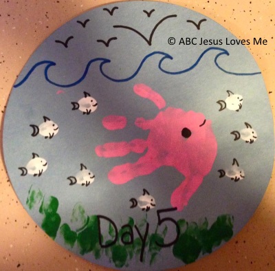 Creation Day 5 Perschool Handprint Craft