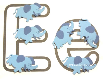 Letter E Elephant Poster