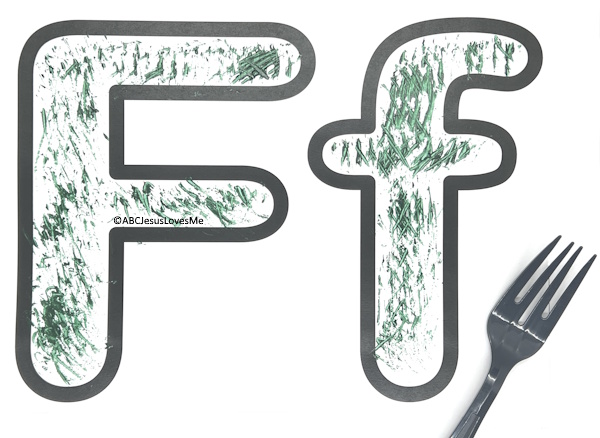 Letter F Fork Painting Poster
