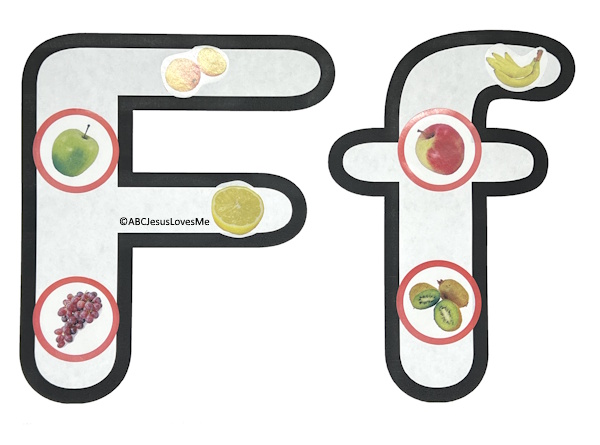 Letter F Fruit Poster