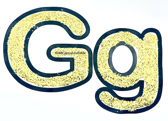 Gold Glitter Letter Gg Poster