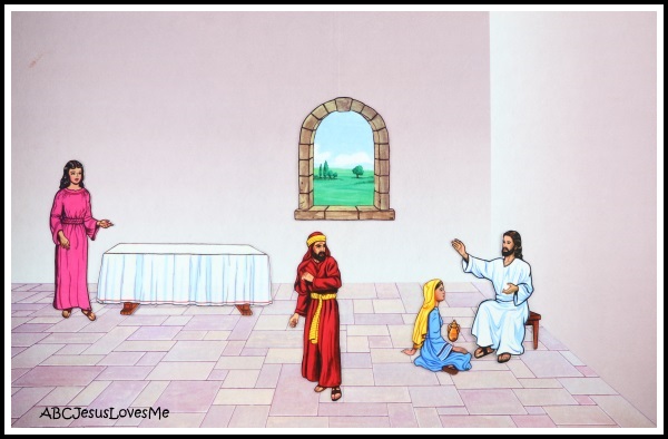 Mary gives a gift to Jesus flannelgraph Bible Story.