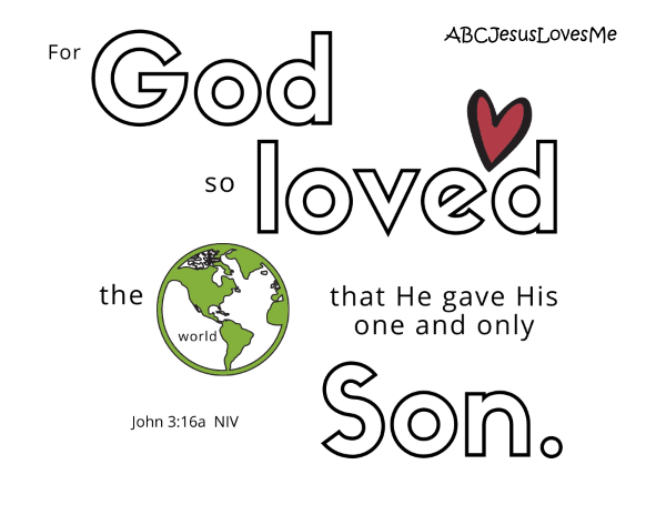 John 3:16 Coloring Sheet