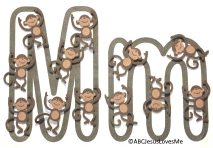 Letter M Poster Monkeys