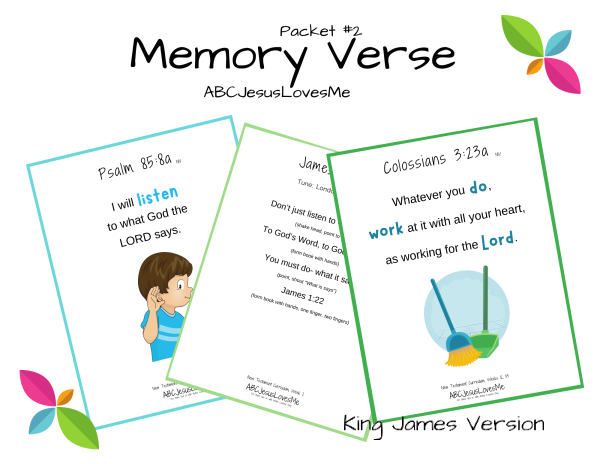 Memory Verse Packet #2 KJV