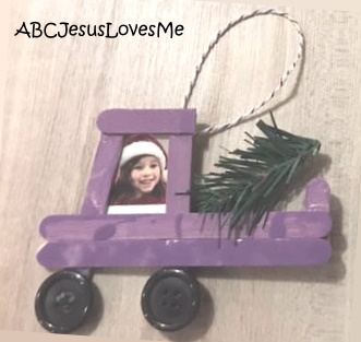 Truck picture Christmas ornament.