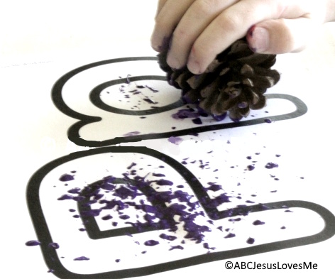 Letter P Poster Pinecone Painting