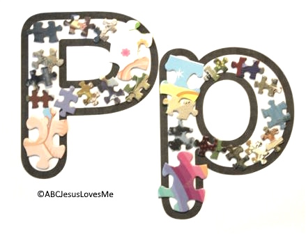 Letter P Poster Puzzle Pieces
