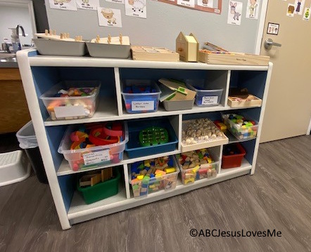 Toy Shelves in a Preschool Classroom