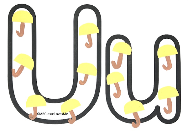 Umbrellas on the Letter U Poster