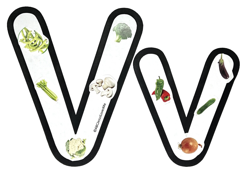 Vegetables on the Letter V Poster