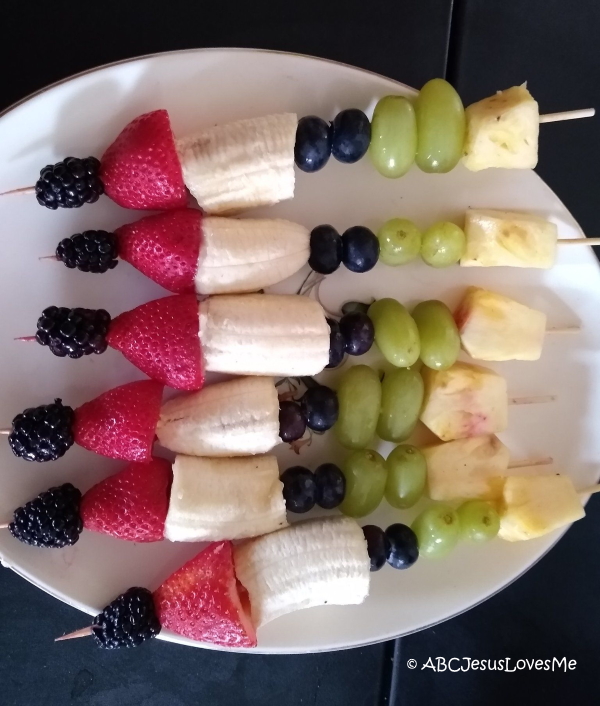 Wordless Book Fruit Skewers