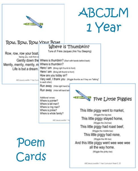 1 Year Poem Cards