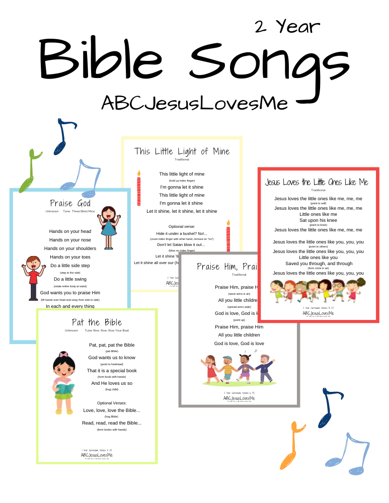 2 Year Bible Song Cards