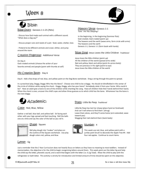 2 Year Curriculum Guide Example