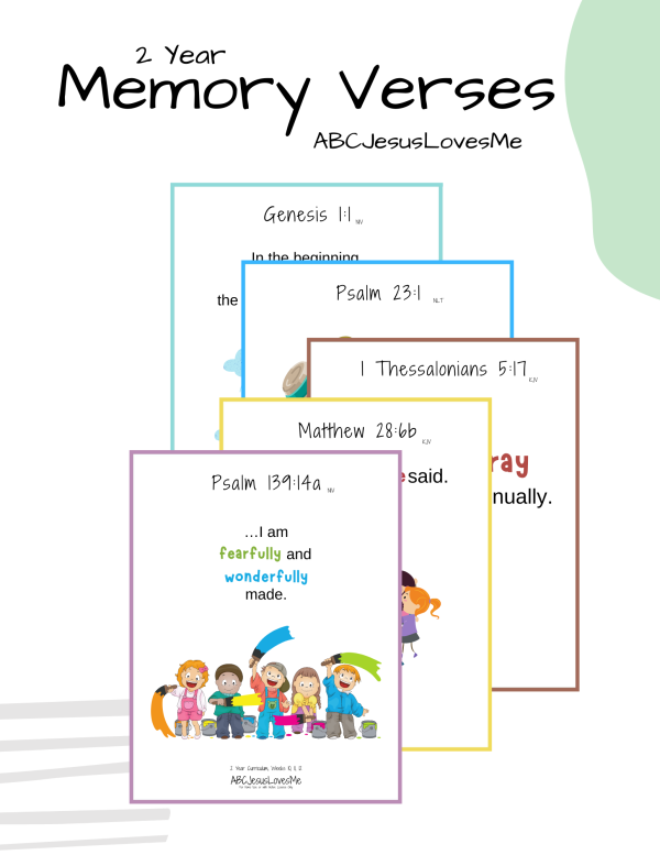 2 Year Memory Verse Packet