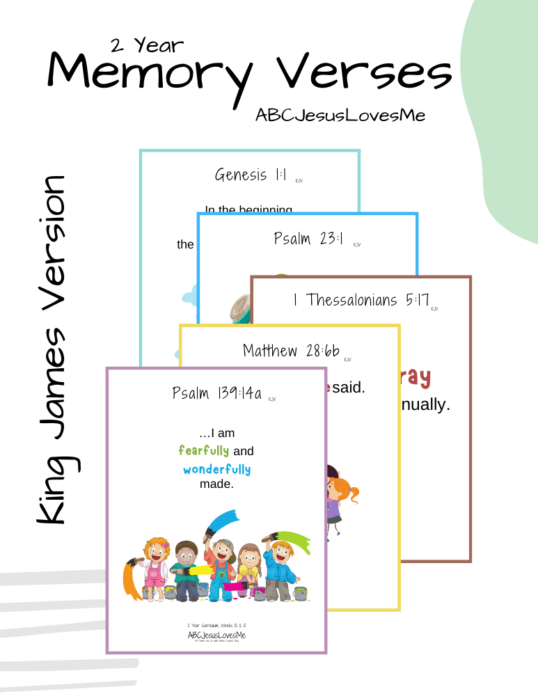 2 Year Memory Verse Packet - King James Version