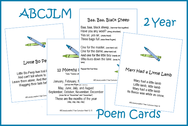 2 Year Poem Cards