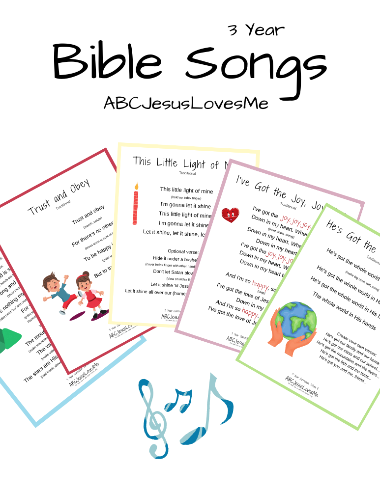 3 Year Bible Songs Packets