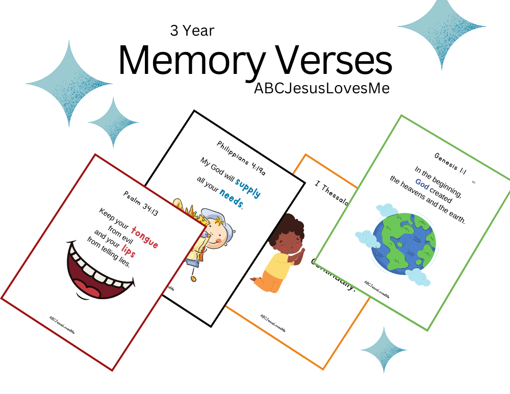 3 Year Memory Verse Packet