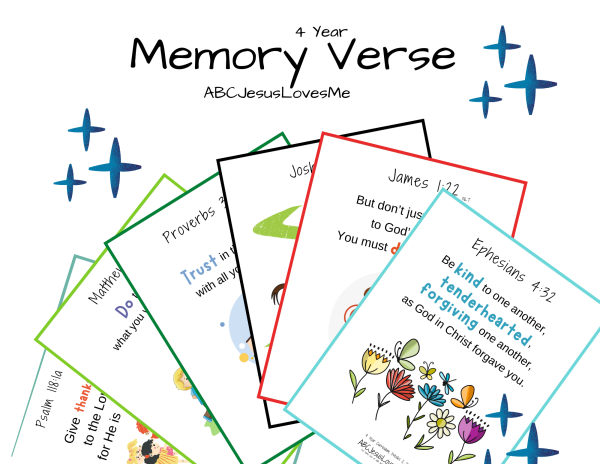 4 Year Memory Verse Packets
