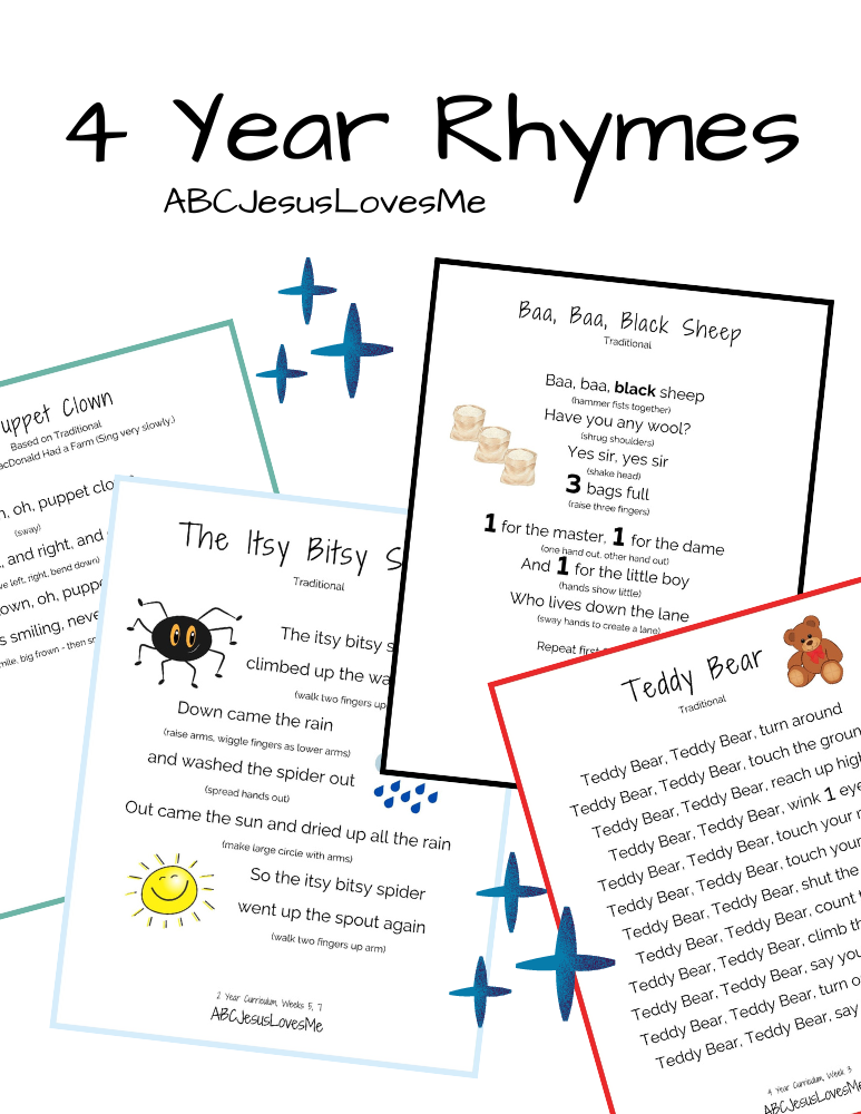 4 Year Rhymes Packet
