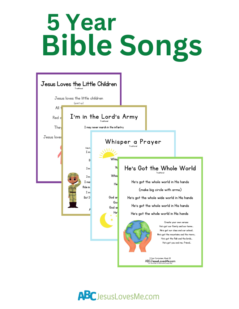 5 Year Bible Songs Packet