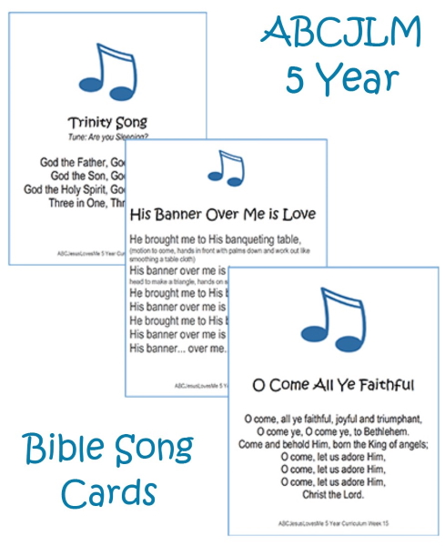 5 Year Bible Song Cards