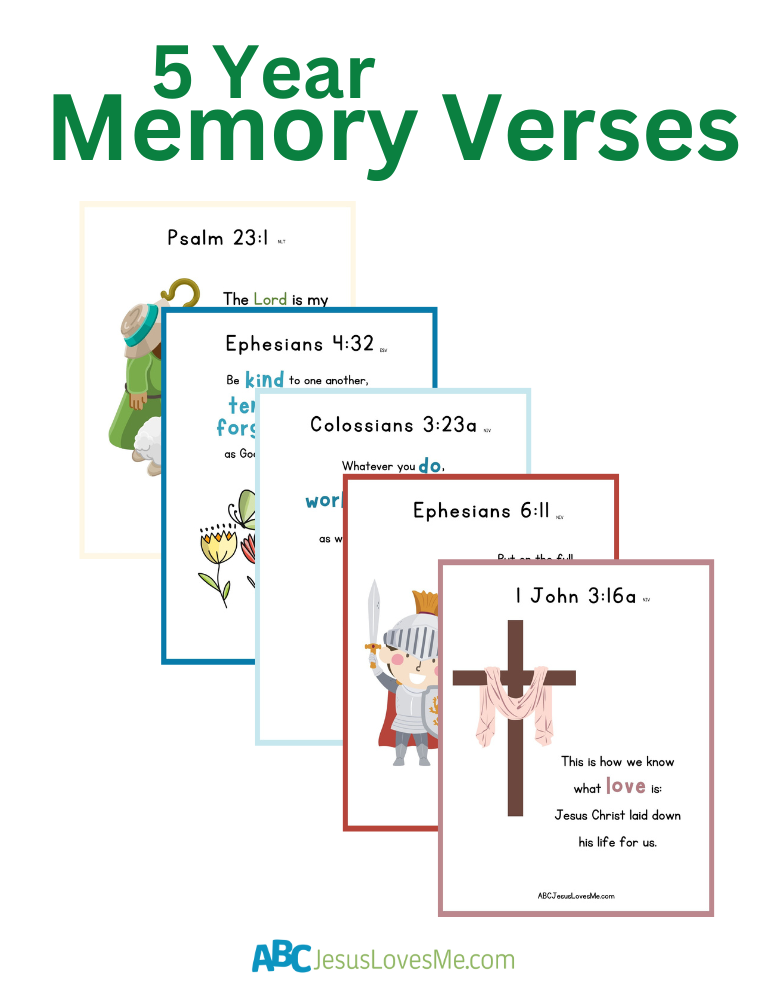 5 Year Memory Verse Cards