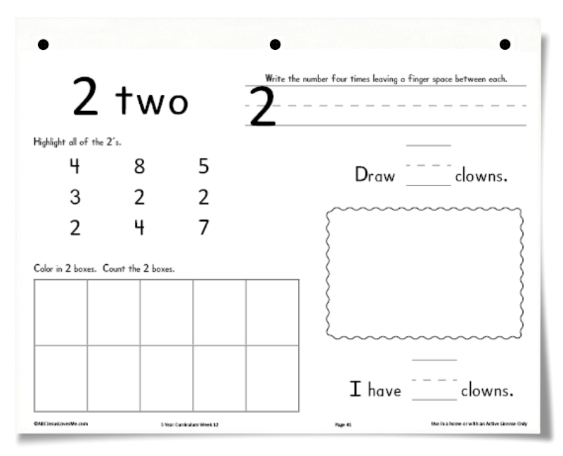 5 Year Workbook Example Worksheet