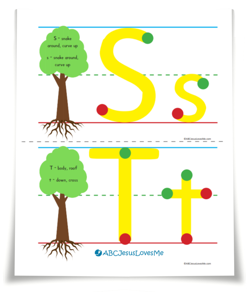 Handwriting Curriculum Example Worksheet